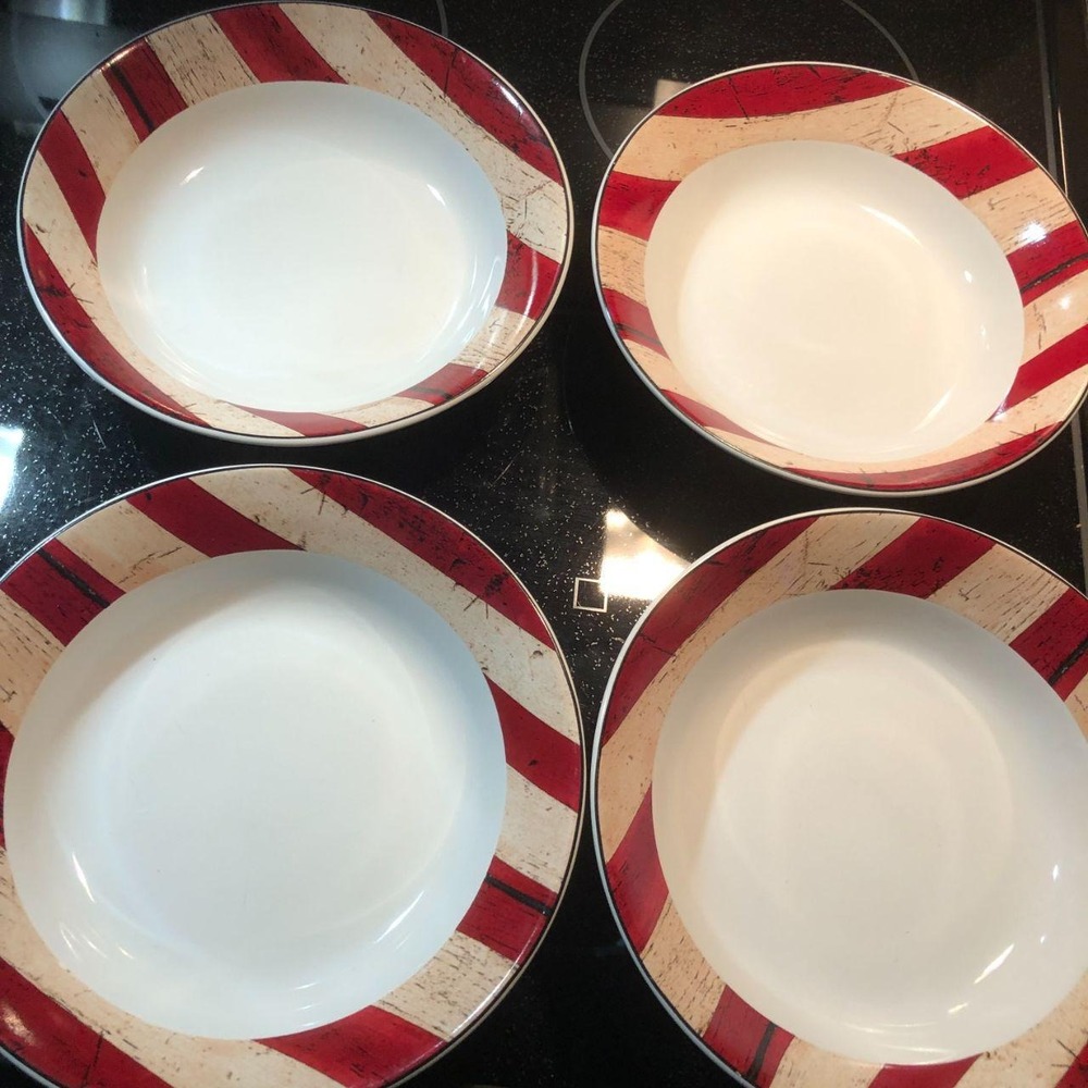 Vintage 1997 Sakura Warren Kimble Colonial Soup/Cereal Bowls American Flag